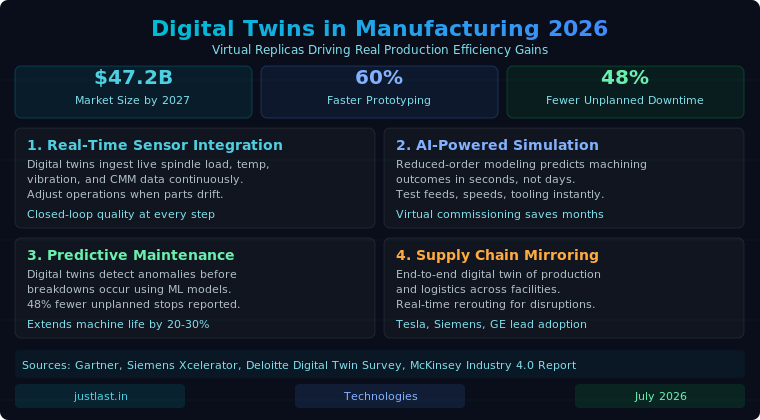 Read more about the article Digital Twins in Manufacturing 2026: How Virtual Replicas Drive Real Production Efficiency Gains